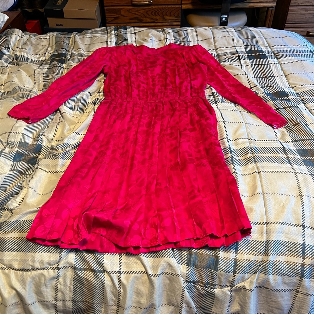 New vintage Argenti pink magenta silk formal